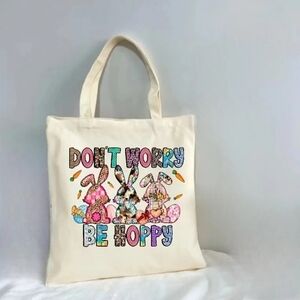 NEW!!!  DONT WORRY BE HOPPY CANVAS Tote Bag